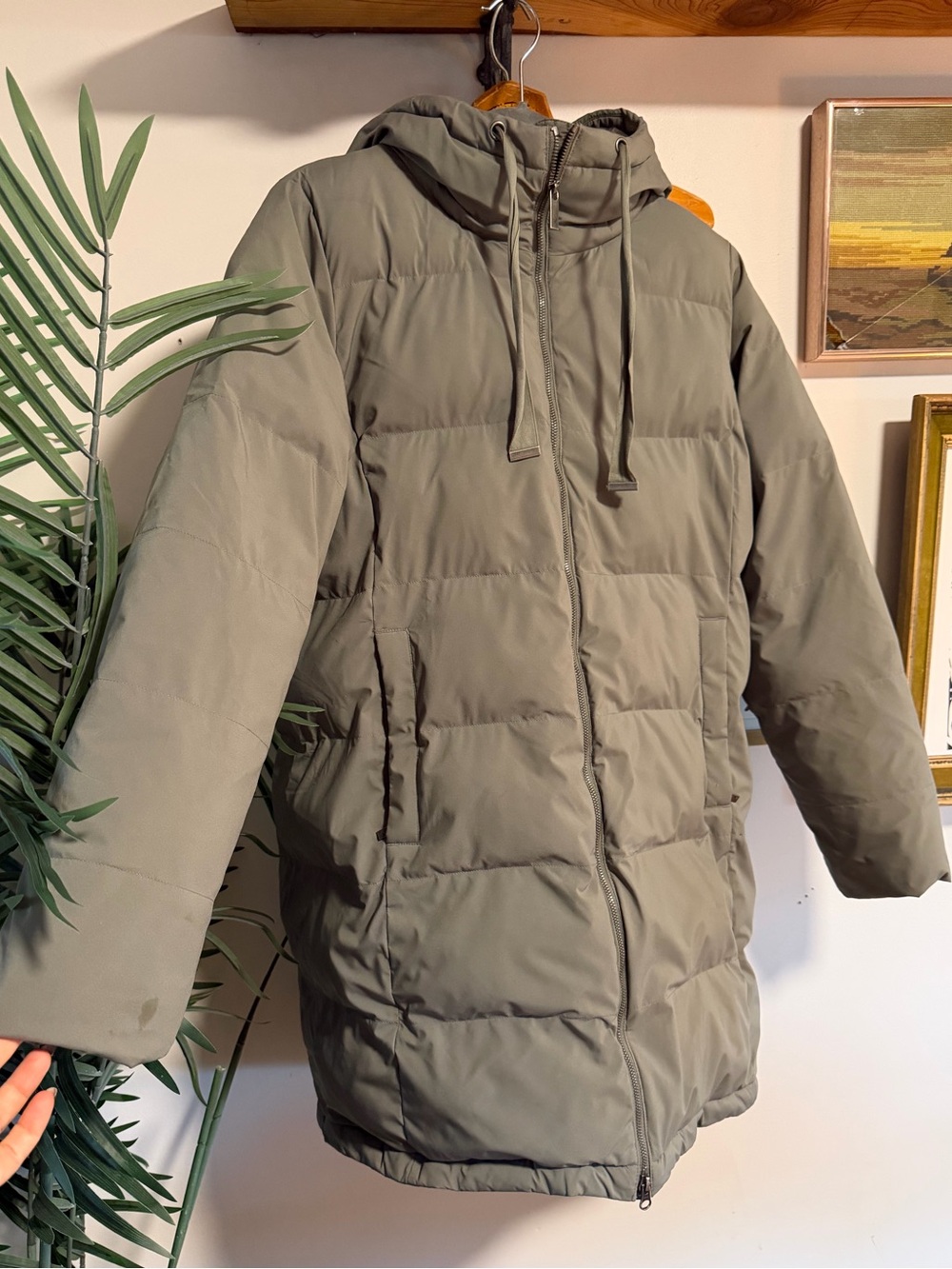 Denver Hayes Olive Green DRI Quilted Hooded Puffer Jacket